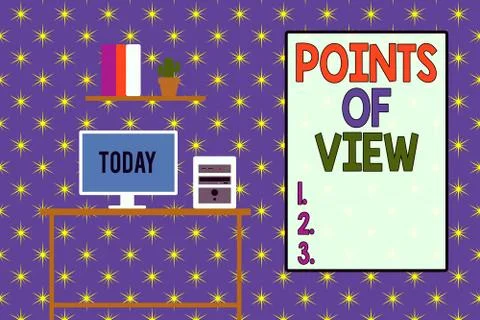 Word writing text Points Of View. Business concept for Interpretation Opinion Stock Illustration