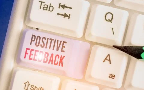 Word writing text Positive Feedback. Business concept for good and great Stock Photos