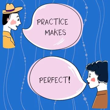 Word writing text Practice Makes Perfect. Business concept for Regular exercise Stock Illustration