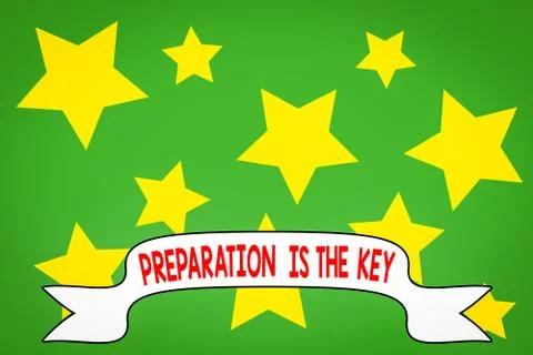 Word writing text Preparation Is The Key. Business concept for action of making Illustrazione stock