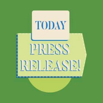 Word writing text Press Release. Business concept for statement from a Illustrazione stock