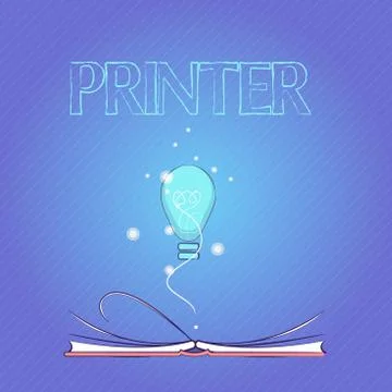 Word writing text Printer. Business concept for Device used to print things made Illustrazione stock