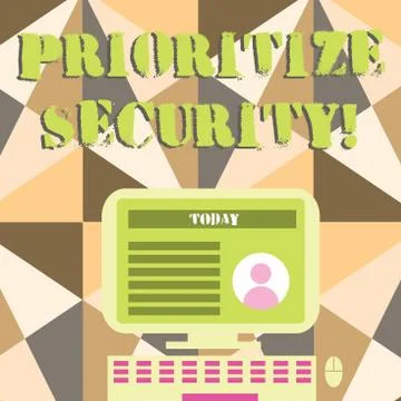 Word writing text Prioritize Security. Business concept for designate security Ilustración de archivo