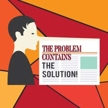 Word writing text The Problem Contains The Solution. Business concept for Illustrazione stock