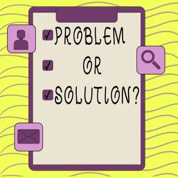Word writing text Problem Or Solutionquestion. Business concept for Think Solve Stock Illustration