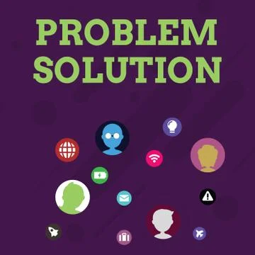 Word writing text Problem Solution. Business concept for solving consists of Stock Illustration