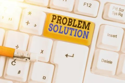 Word writing text Problem Solution. Business concept for solving consists of Foto stock