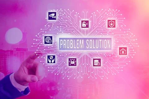 Word writing text Problem Solution. Business concept for solving consists of Foto stock