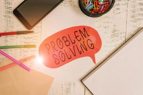 Word writing text Problem Solving. Business concept for process of finding Stock Photos