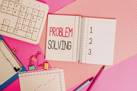 Word writing text Problem Solving. Business concept for process of finding Stock Photos