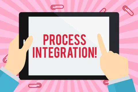 Word writing text Process Integration. Business concept for sharing of data and Illustrazione stock