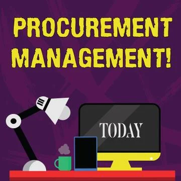 Word writing text Procurement Management. Business concept for obtaining Illustrazione stock