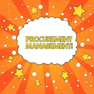 Word writing text Procurement Management. Business concept for buying Goods and Illustrazione stock