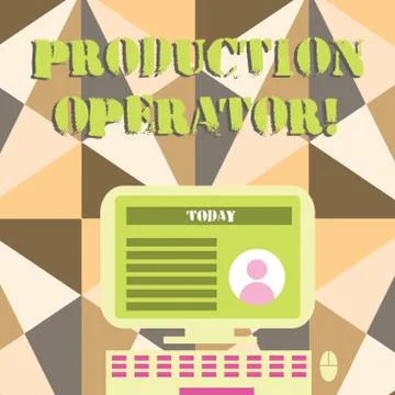 Word writing text Production Operator. Business concept for control equipment Illustrazione stock