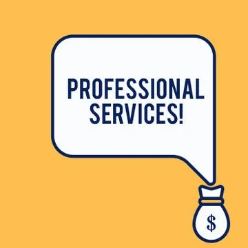 Word writing text Professional Services. Business concept for offer Knowledge 스톡 일러스트