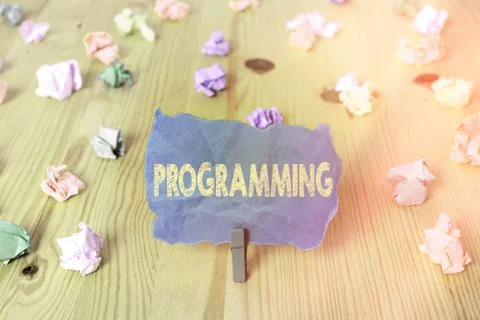 Word writing text Programming. Business concept for the process of preparing an Foto stock