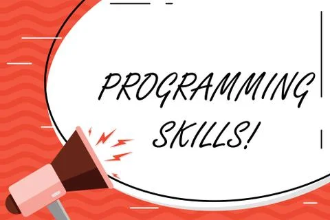 Word writing text Programming Skills. Business concept for skills vital to write Ilustración de archivo
