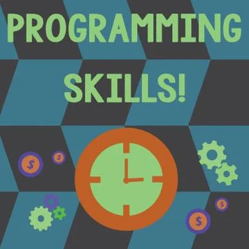 Word writing text Programming Skills. Business concept for skills vital to write 스톡 일러스트