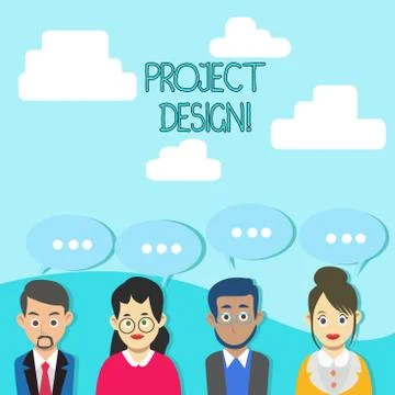 Word writing text Project Design. Business concept for process of creating or Illustrazione stock