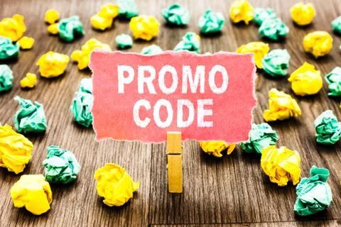 Word writing text Promo Code. Business concept for digital numbers that give you Foto stock