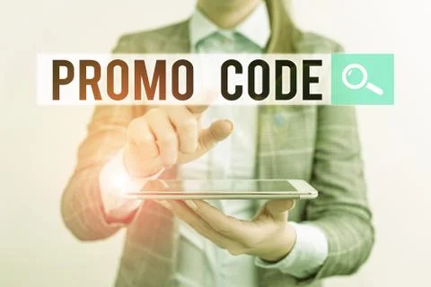 Word writing text Promo Code. Business concept for digital numbers that give you Stock Photos