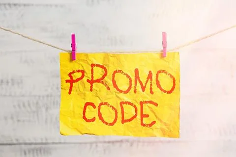 Word writing text Promo Code. Business concept for letters or numbers that Foto stock