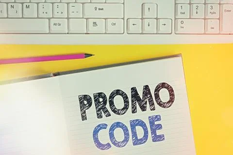 Word writing text Promo Code. Business concept for letters or numbers that 库存照片
