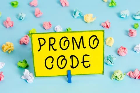 Word writing text Promo Code. Business concept for letters or numbers that Foto stock