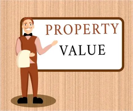 Word writing text Property Value. Business concept for Worth of a land Real Stock Illustration