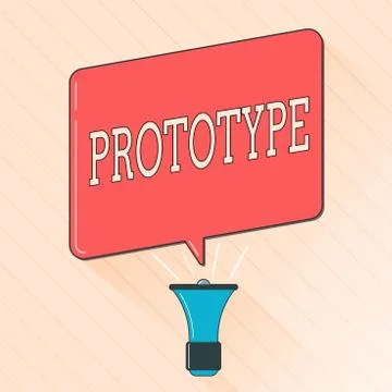 Word writing text Prototype. Business concept for Preliminary project design Illustrazione stock