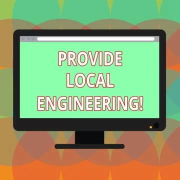Word writing text Provide Local Engineering. Business concept for Building dams Ilustración de archivo