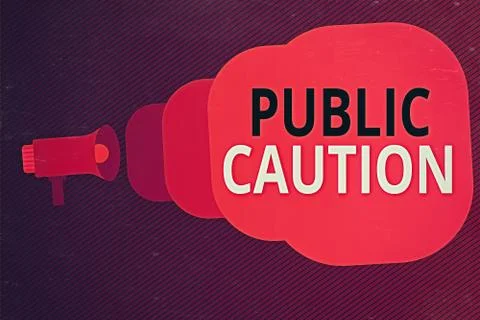 Word writing text Public Caution. Business concept for formal warning given to Stock-Illustration