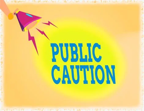 Word writing text Public Caution. Business concept for formal warning given to Stock-Illustration