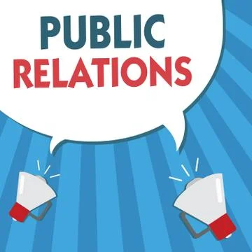 Word writing text Public Relations. Business concept for practice managing sp Illustrazione stock