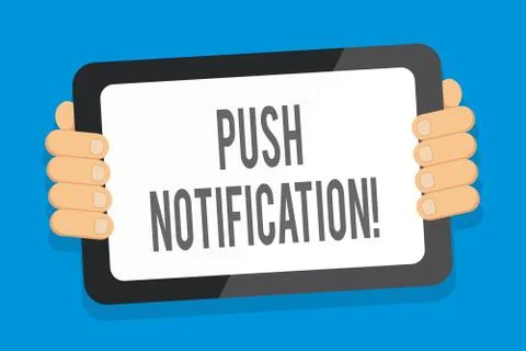 Word writing text Push Notification. Business concept for automated message sent Stock Illustration
