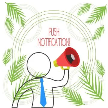 Word writing text Push Notification. Business concept for automated message sent Stock Illustration