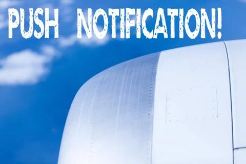 Word writing text Push Notification. Business concept for automated message sent Stock Photos