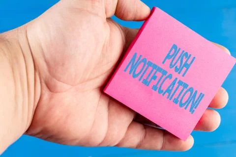 Word writing text Push Notification. Business concept for automated message sent Stock Photos