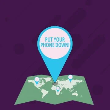Word writing text Put Your Phone Down. Business concept for end telephone Stock Illustration
