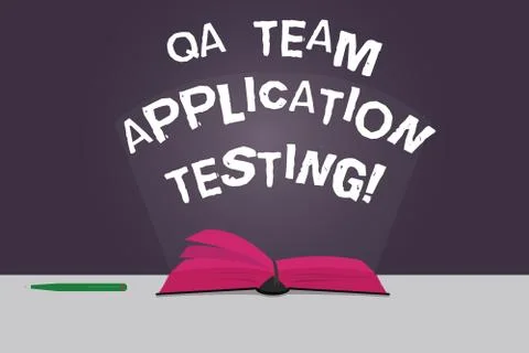Word writing text Qa Team Application Testing. Business concept for Question and Illustrazione stock