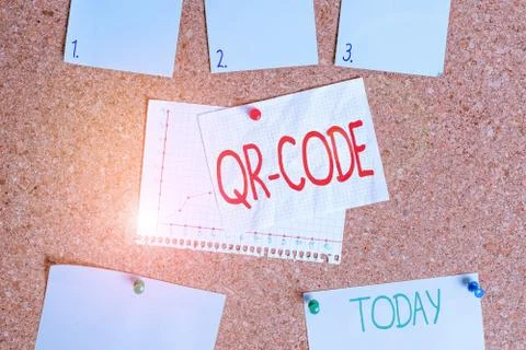 Word writing text Qr Code. Business concept for the trademark for a type of Foto stock