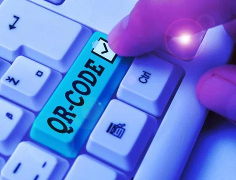 Word writing text Qr Code. Business concept for the trademark for a type of Foto stock