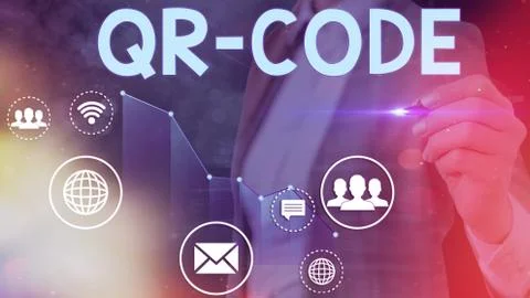 Word writing text Qr Code. Business concept for the trademark for a type of Stockfoto's