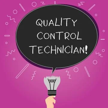 Word writing text Quality Control Technician. Business concept for Responsible Illustrazione stock