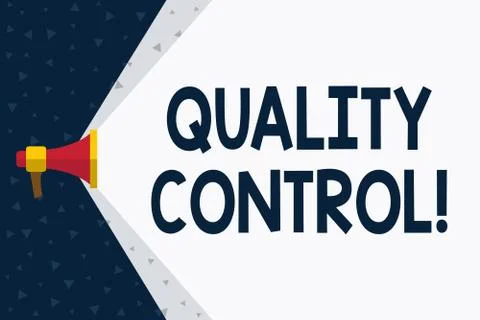 Word writing text Quality Control. Business concept for system of maintaining Illustrazione stock