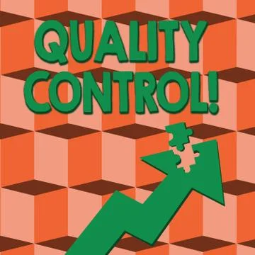 Word writing text Quality Control. Business concept for system of maintaining Illustrazione stock