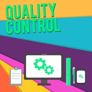 Word writing text Quality Control. Business concept for insure that product or Stock Illustration