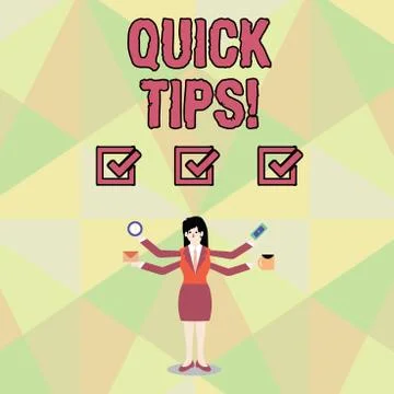 Word writing text Quick Tips. Business concept for small but particularly useful Stock Illustration