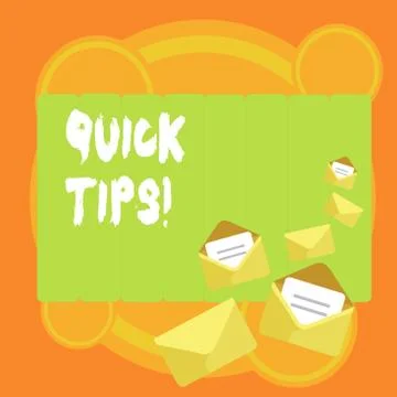 Word writing text Quick Tips. Business concept for small but particularly useful Stock Illustration