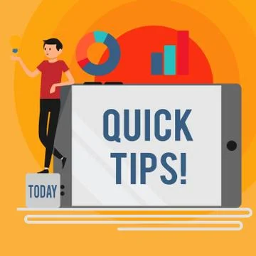 Word writing text Quick Tips. Business concept for small but particularly useful Stock Illustration